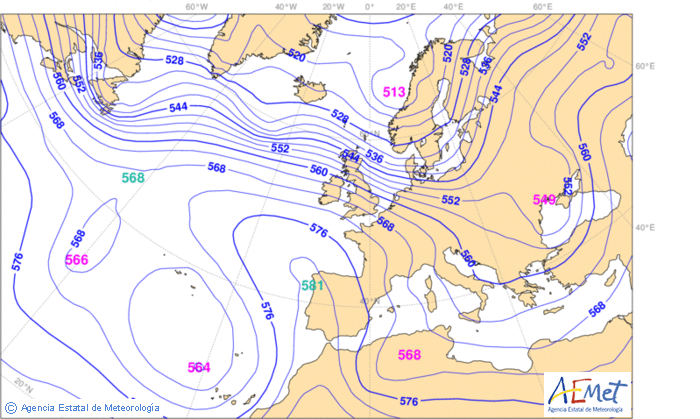 Mapa CEPPM 500 hPa 13 de abril