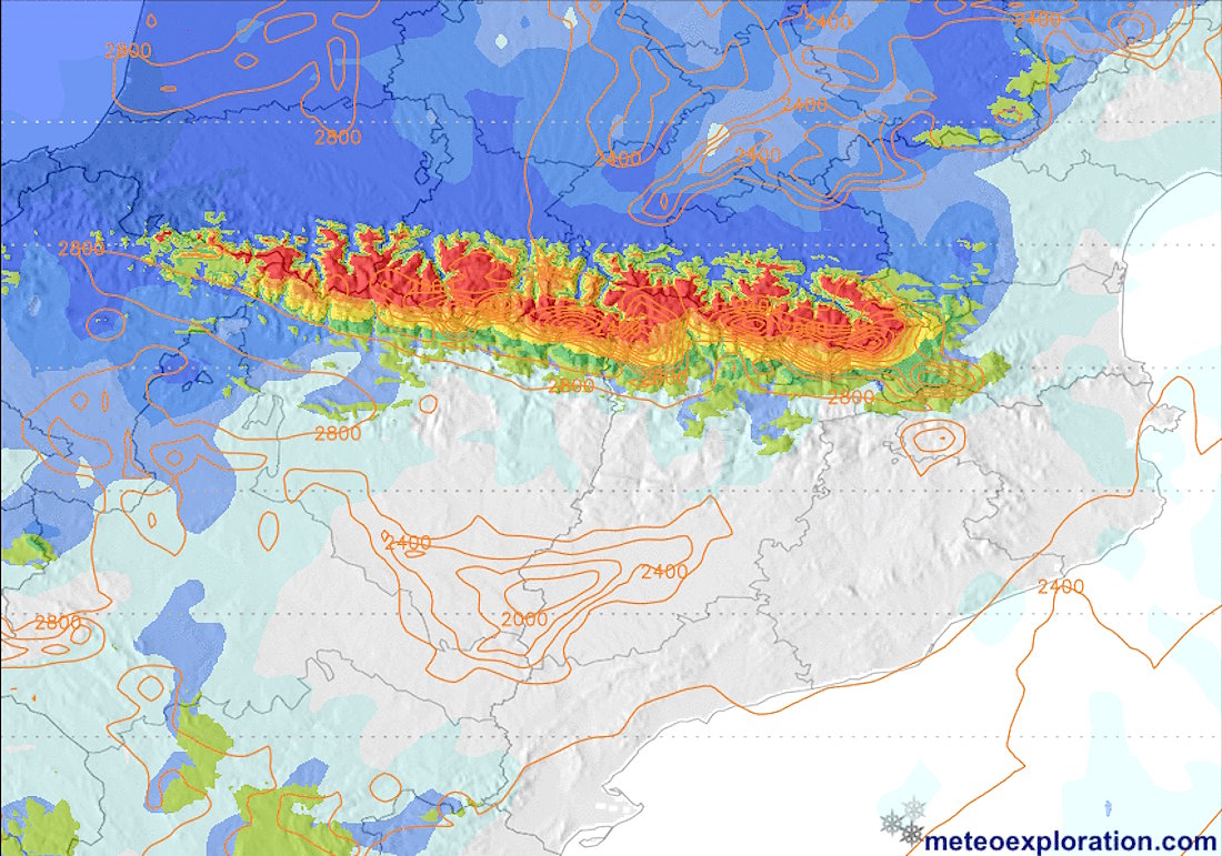 48 de nevadas, sobre todo en la vertiente norte y vuelta al anticiclón el fin de semana