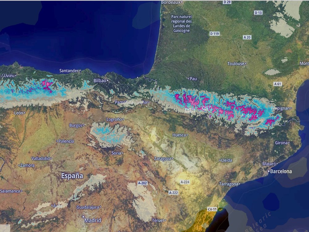 Alerta previsión Meteo: Primer situación de frío lluvias y nevadas en la Península