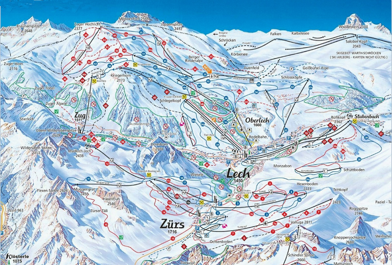 Lech Zurs Piste Map