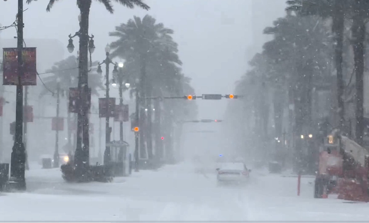 La ciudad de Nueva Orleans (EE.UU.) vive la mayor nevada de su historia 