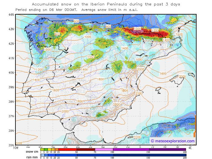 mapa de la nieve en españa La previsión meteo del fin de semana: primavera avanzada y nieve 