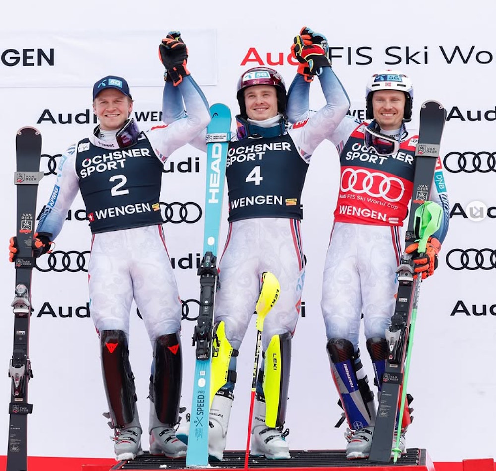 Atle Lie McGrath lidera un histórico triplete noruego en el Slalom de Wengen