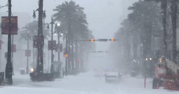 La ciudad de Nueva Orleans (EE.UU.) vive la mayor nevada de su historia 