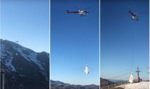 Polémica en Francia porque Luchon Superbagnères mueve nieve en helicóptero