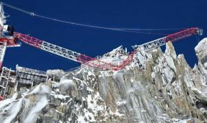 Grave contratiempo en Les Grands Montets: la pluma de una grúa se parte y pone en peligro la remodelación del teleférico