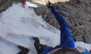 Vídeo viral: Vertiginoso descenso con esquís de Kilian Jornet por una canal de Noruega