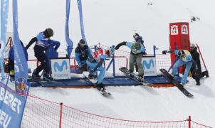 Lucas Eguibar y Naia Aramendia, campeones de España de Snowboard Cross en Baqueira Beret