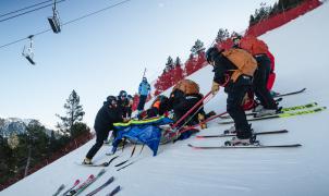 Simulacro de emergencia en la pista Avet de Grandvalira de cara a la Copa de Europa