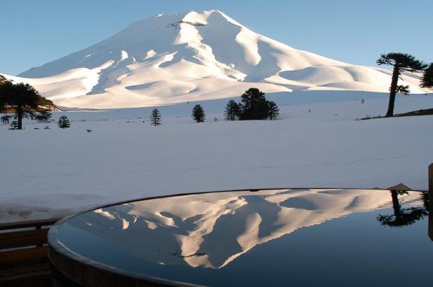 Bonita imagen de Corralco y el Volcán, imagen tomada por Juanpa