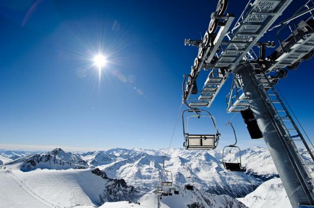 Bonita imagen del glaciar de Stubai en el Tirol austriaco