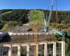 Primeras vigas colocadas en la plataforma de la pista Avet de Soldeu