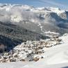 fotografía del pueblo de San Cassiano en invierno, en la Alta Badia