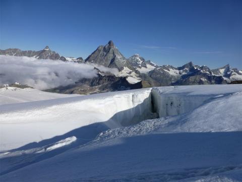 Grieta en el glaciar de Zermatt