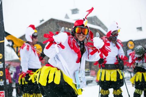 Participantes de la Buff Epic Snow Vallnord 2015 en plena salsa