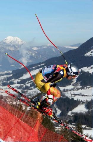 Volando en la Hahnenkamm